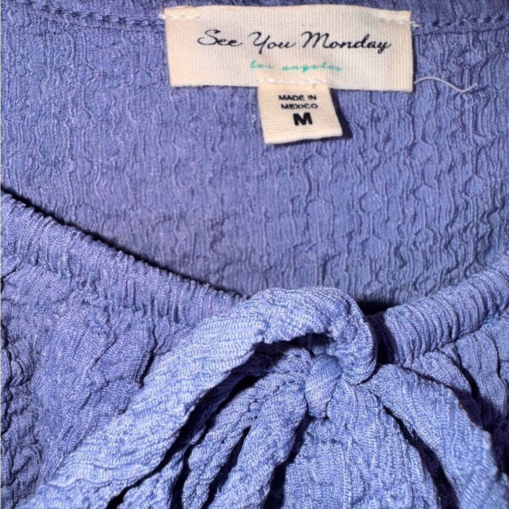 See You Monday Purple Tie Sleevees Midi Dress - Picture 2 of 4